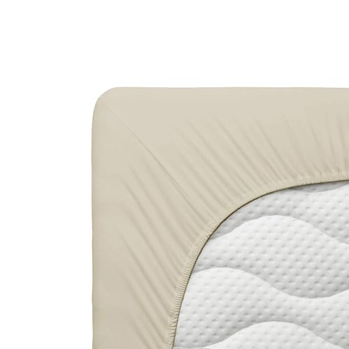 Cotton Castle Spannbettlaken Jersey Spannbetttuch 100% Baumwolle Bettlaken, Größe:140 x 200 cm, Farbe:Beige Cotton Castle Spannbettlaken Jersey Spannbetttuch 100% Baumwolle Bettlaken, Größe:140 x 200 cm, Farbe:Beige von Cotton Castle