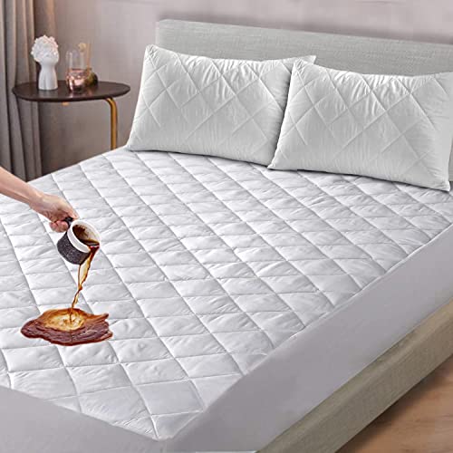 Cotton Comfort Bedding Wasserdichter Matratzenschoner für Einzelbett, 4-lagig, gesteppt, mit 30 cm tiefen Taschen, ultraweich, geräuschlos und atmungsaktiv, wasserdichter Matratzenbezug von Cotton Comfort Bedding