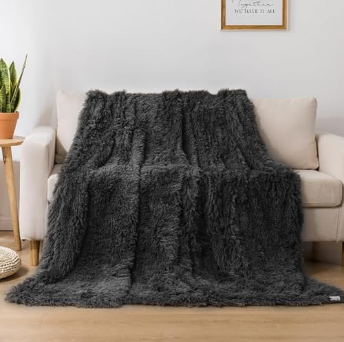 Cotton Market Decke 220x240 cm – Zweiseitig Tagesdecke – Kuscheldecke Flauschig für Wohnzimmer und Schlafzimmer – Sofadecke Blanket - Sofa Überwurfdecke – Felldecke Schwarz von Cotton Market