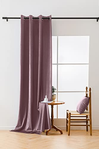 Cotton Market Velours Gardinen 250x140 cm - Vorhänge für Fenster und Balkontür - Vorhang für das Haus mit Ösen - Vorhang Blickdicht - Gardinen Stange Curtains - Verdunkelungsvorhang - Rosa Clair von Cotton Market