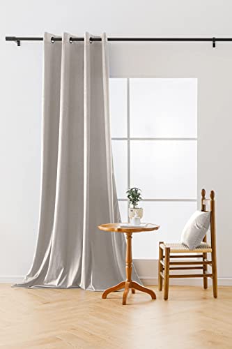 Cotton Market Velours Gardinen 250x140 cm - Vorhänge für Fenster und Balkontür - Vorhang für das Haus mit Ösen - Vorhang Blickdicht - Gardinen Stange Curtains - Verdunkelungsvorhang - Weiß von Cotton Market