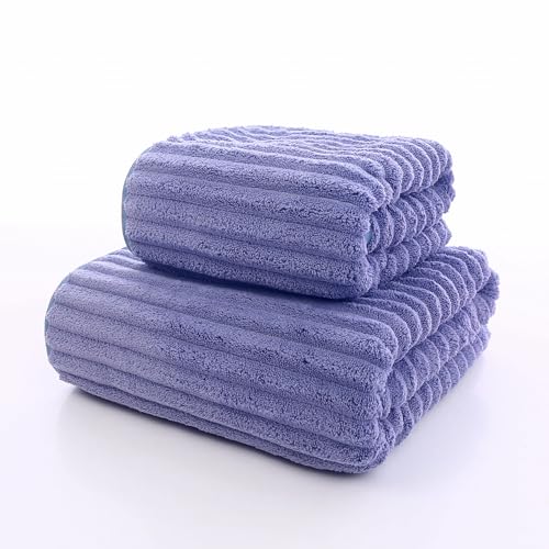 Cotton Market Handtücher und Badetuch Set - Mikrofaser Badehandtuch Groß - Duschtuch 70x140 und Duschhandtuch 50x100 cm - Bath Towel Set - Violett Cotton Market Handtücher und Badetuch Set - Mikrofaser Badehandtuch Groß - Duschtuch 70x140 und Duschhandtuch 50x100 cm - Bath Towel Set - Violett von Cotton Market
