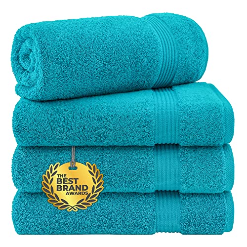 Cotton Paradise, Badetuch-Set, 100 % türkische Baumwolle, Luxus-Hotel-Spa-Qualität, weich, saugfähig, schnell trocknend, dick, 600 g/m², Badezimmer-Abstand nach der Dusche, 68 x 137 cm, Aqua Blue von Cotton Paradise