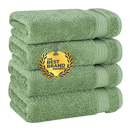 Cotton Paradise, Handtuch-Set, 100 % türkische Baumwolle, Luxus-Hotel-Spa-Qualität, weich, saugfähig, schnell trocknend, dick, 600 g/m², Gesichtshandfreiheitsset, 40.6 x 71.8 cm, Salbeigrün von Cotton Paradise