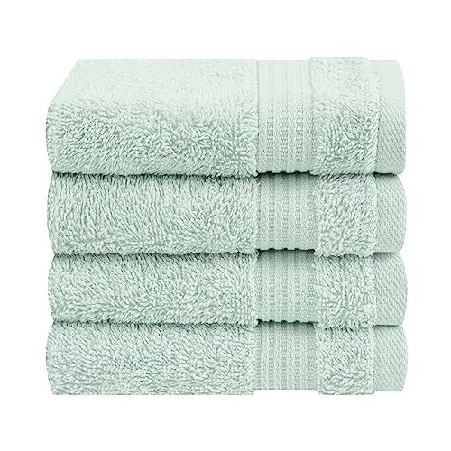Cotton Paradise Türkische Waschlappen für Badezimmer, 100 % Baumwolle, weich, saugfähig, kleine Handtücher, flauschige Waschlappen für Körper, Minze-Waschlappen von Cotton Paradise