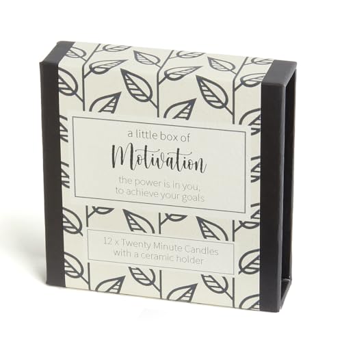 A Little Box of Motivation - Entspannungskerzen von Cotton & Grey 12 reine Bienenwachskerzen und Keramikhalter für Entspannung, Meditation und Achtsamkeit von Cotton & Grey