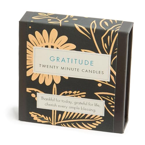Signature Collection - Gratitude (Folk) - 12 Kerzen für zwanzig Minuten mit Keramikständer von Cotton & Grey