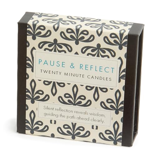 Signature Collection - Pause & Reflect (Vintage) 12 x 20 Minuten Kerzen mit Keramikständer von Cotton & Grey