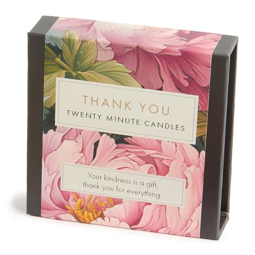 Signature Collection – Thank You (Floral) 12 x 20 Minuten Kerzen mit Keramikständer von Cotton & Grey