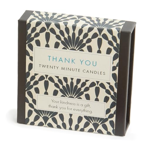 Signature Collection – Thank You (Vintage) 12 x 20 Minuten Kerzen mit Keramikständer von Cotton & Grey