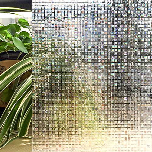 CottonColors Mosaikbild Fensterfolie Sichtschutzfolie 3D Dekofolie statisch selbstklebend Anti UV Fensterfolien keine Phthalate, umweltfreundlich, 3ft x 9.8 ft. (90 x 300 cm) von CottonColors