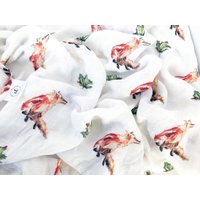 Bambus Musselin Swaddle Decke Fuchs Aquarell Druck Bambus Musselin Swaddle Decke Fuchs Aquarell Druck von CottonLoom