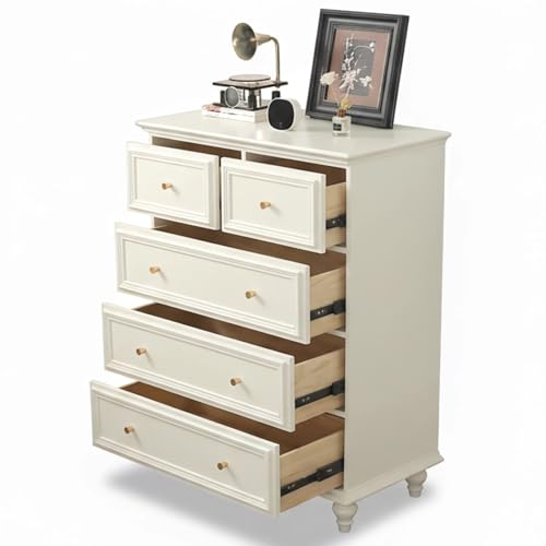 Coubird Kommode Mit 5 Schubladen Weiß modern Sideboard Komodenschrank Für Wohnzimmer Schlafzimmer Kommode Mit Großer Schubladenschrank Flur Möbel Arbeitszimmer (Weiß, 100cm) von Coubird