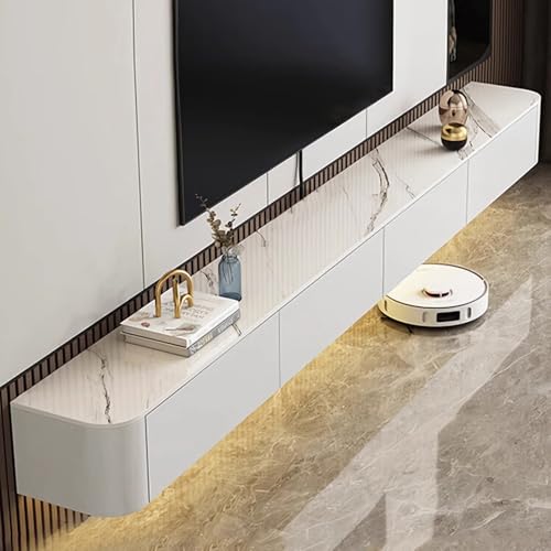 Coubird TV Schrank Hängende TV Bank weiß Modernität TV Lowboard aus Holz, Lagerung TV-Wandschrank Unterhaltung TV Media TV-Ständer für Wohnzimmer, Schlafzimmer, Büro von Coubird