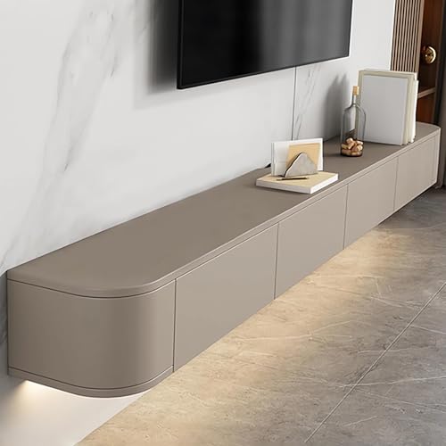 TV Schrank hängend Moderner Minimalistischer Holz Großer TV Wandschrank TV Lowboard TV Schrank, Entertainment Aufbewahrung TV Mediensteuerung TV Hängeboard Geeignet für Wohnzimmer Schlafzimmer von Coubird