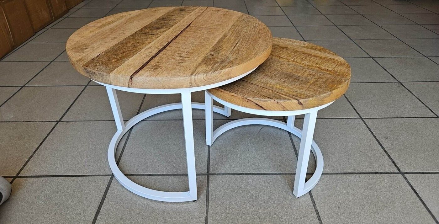 Couchcenter Couchtisch 2er Set Couchtische Satztische Sam Mango Holz Metall (2er Set), 2er Set von Couchcenter
