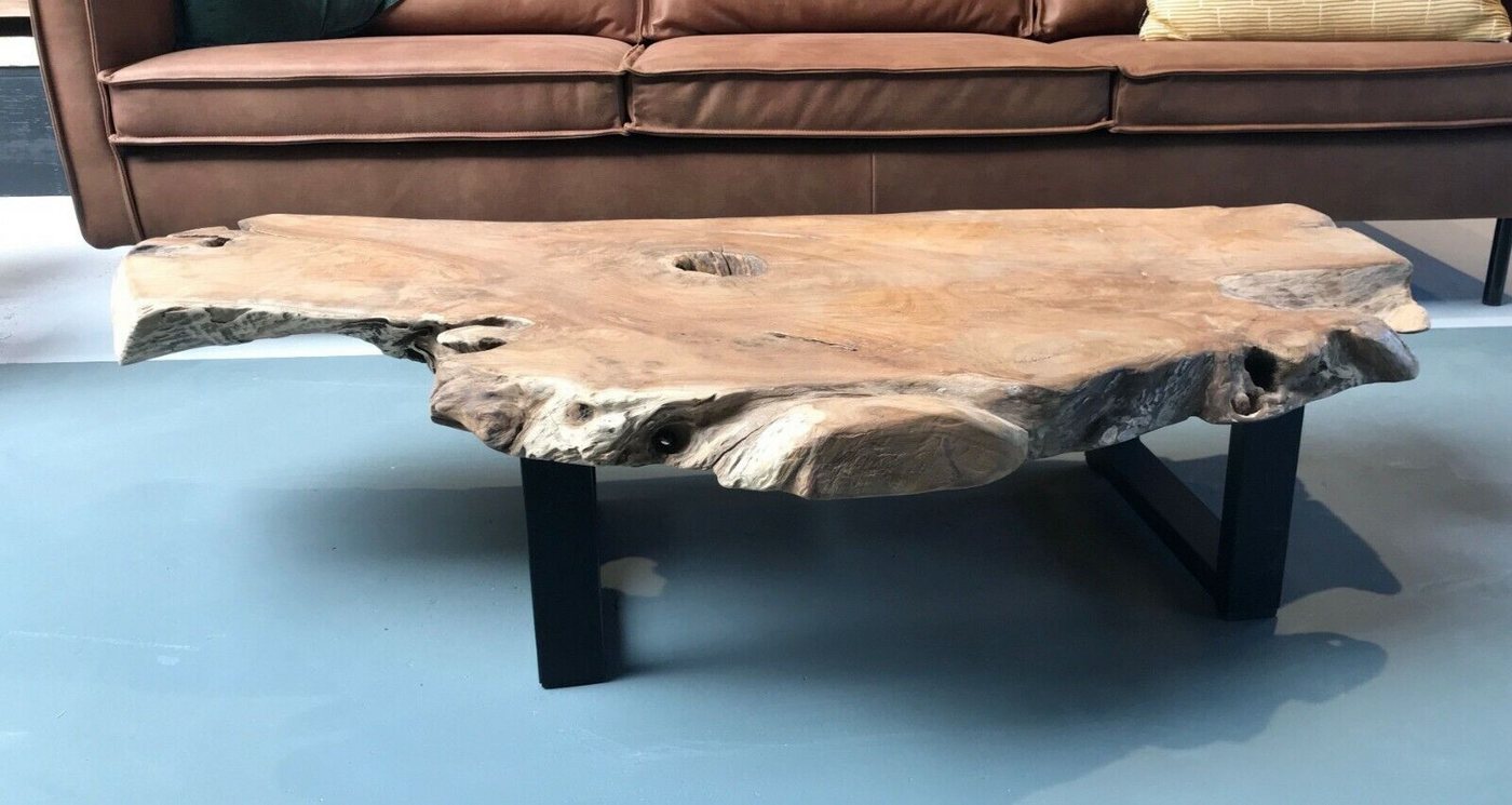 Couchcenter Couchtisch Teakholz Baumkanten Wohnzimmer Tisch Couchtisch Akar Sofatisch 120 cm, Hochwertiges Teak Holz Couchcenter Couchtisch Teakholz Baumkanten Wohnzimmer Tisch Couchtisch Akar Sofatisch 120 cm, Hochwertiges Teak Holz von Couchcenter