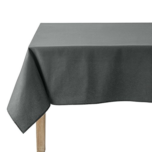 Coucke 3152192181511 Uni Tischdecke, Baumwolle, quadratisch 180 X 180 cm, Baumwolle, anthrazit, 180 x 180 x 0,03 cm von Coucke