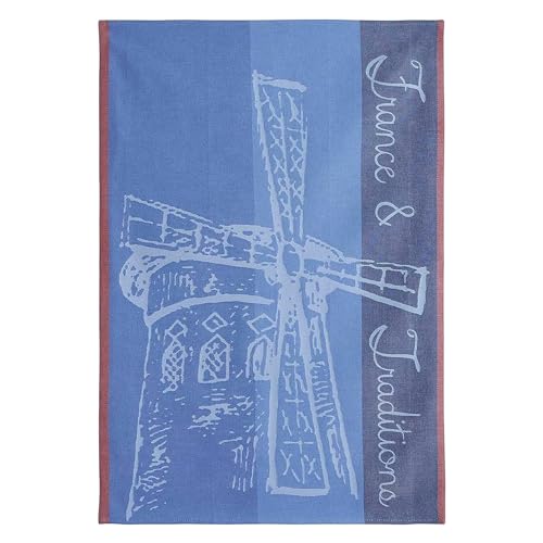 Coucke Moulin Rouge Handtuch aus französischer Baumwolle, Jacquard, 50,8 x 76,2 cm, 100% Baumwolle, Blau von Coucke