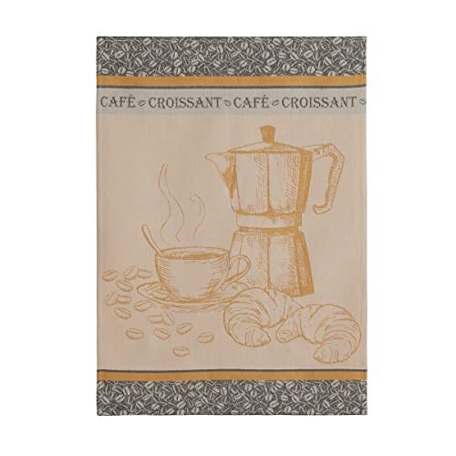 Coucke Geschirrtuch, Bedruckt, Baumwolle, Jacquard, Kaffee-Croissant, 50 x 75 cm von Coucke