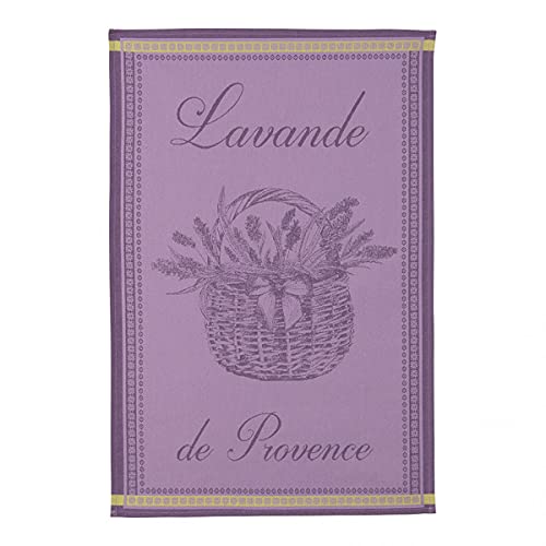 Coucke Jacquard-Handtuch aus französischer Baumwolle, Lavendelkorb, 50,8 cm x 76,2 cm, Lavendel, 100% Baumwolle von Coucke