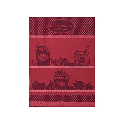 Coucke Jacquard-Baumwoll-Handtuch, Marmelade, rote Früchte, 50,8 x 76,2 cm, Rot von Coucke