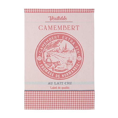Coucke Jacquard-Handtuch aus französischer Baumwolle, Camembert Käse, 50,8 x 76,2 cm, Rot, 100% Baumwolle von Coucke