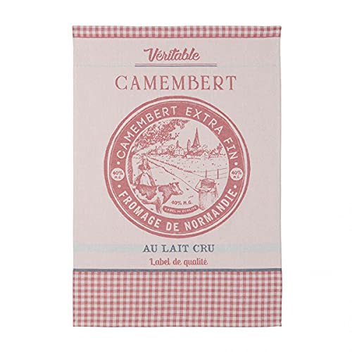 Coucke Jacquard-Handtuch aus französischer Baumwolle, Camembert Käse, 50,8 x 76,2 cm, Rot, 100% Baumwolle von Coucke