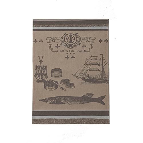 Coucke Prestige Caviar Baumwoll-Jacquard-Handtuch, braun, 50,8 x 76,2 cm, Braun von Coucke