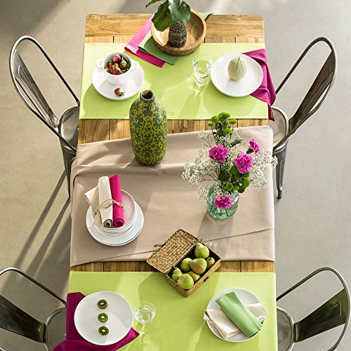 Coucke Tischläufer aus Baumwolle, einfarbig, 150 x 48 cm, Baumwolle, Kiesel, 150 x 48 cm von Coucke