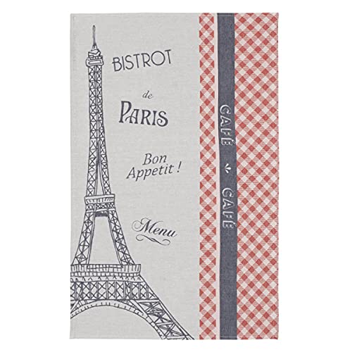 Coucke Trocadero Handtuch aus französischer Baumwolle, Jacquard, 50,8 x 76,2 cm, Rot, 100% Baumwolle von Coucke