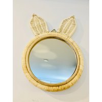 Runder Kaninchen Rattan Spiegel|Runder Spiegel|Süßer Tier Bär Spiegel Runder Kaninchen Rattan Spiegel|Runder Spiegel|Süßer Tier Bär Spiegel von CoucouBamboo