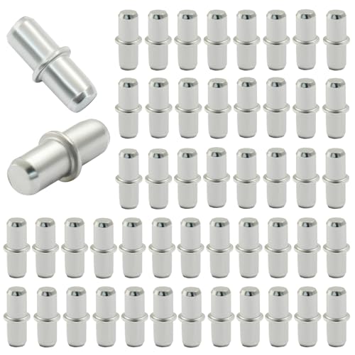 Coufce 50 Stück 5 mm Metall-Regalstifte, Regalstifte, Schrankstützstifte für verschiedene Regale (5 x 15 mm) von Coufce