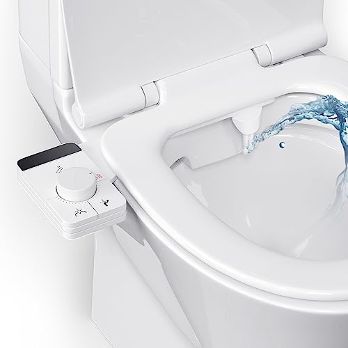 Couleeur Bidet-Aufsatz für Toilette, nicht elektrisches Kaltwasser-Bidet mit selbstreinigender Doppeldüse (Front- und Rückwasch), verstellbarer Wasserdruck, ultradünner Bidet-Toilettensitzaufsatz von Couleeur