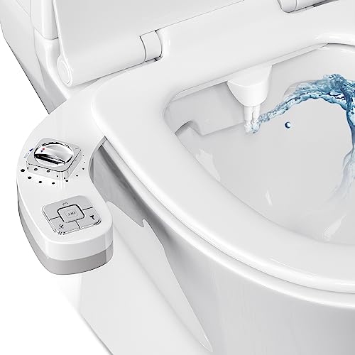 Couleeur Bidet-Aufsatz für WC, nicht elektrisches Warm- und Kaltwasser-Bidet mit selbstreinigender Doppeldüse (Front- und Heckwaschanlage), einstellbarer Wasserdruck, ultradünn, von Couleeur