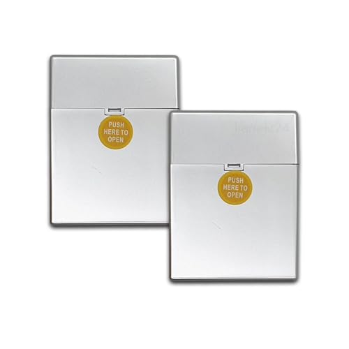 2x Zigarettenbox XL | für 30 Zigaretten | Zigarettenetui Big Box Zigarettendose ClicBoxx (Silber XL (2er Pack)) von Coumo