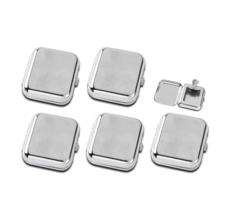 Coumo Aschenbecher 2x Taschenaschenbecher, Metall Silber, Mini Ascher, Reise Handtasche von Coumo