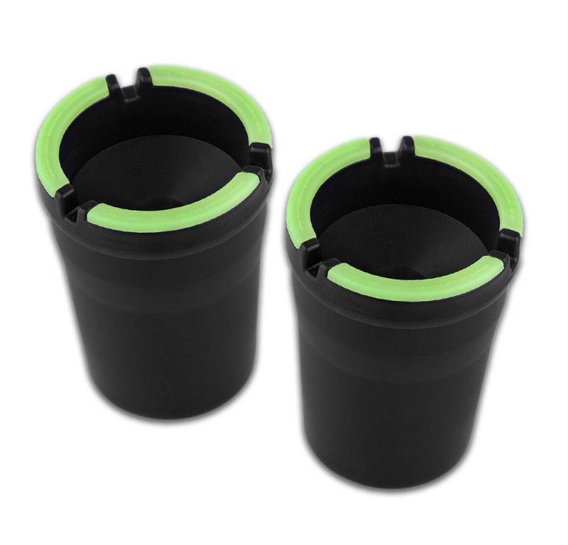 Coumo Aschenbecher 2x Autoaschenbecher Outdoor KFZ Auto Ascher Getränkehalter leuchtend von Coumo
