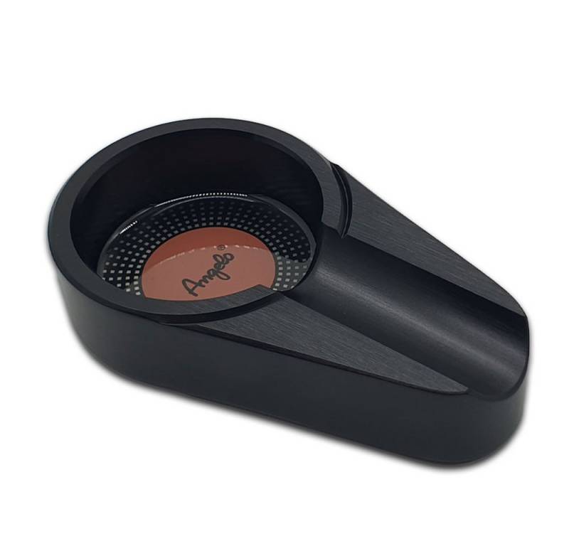 Coumo Aschenbecher Metall Zigarren Aschenbecher, Schwarz, 1er Ablage, Schwer & edel von Coumo