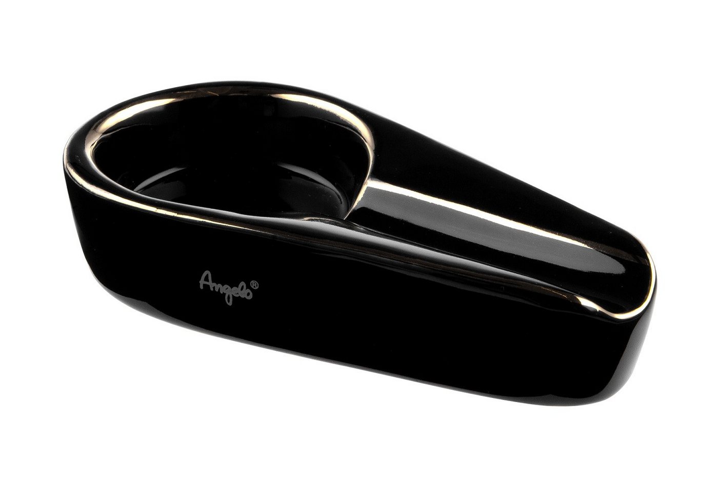 Coumo Aschenbecher Zigarren Aschenbecher, Schwarz Gold, 1er Ablage, Keramik Ascher von Coumo