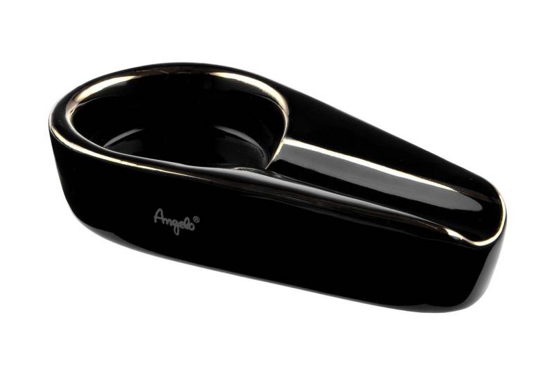 Coumo Aschenbecher Zigarren Aschenbecher, Schwarz Gold, 1er Ablage, Keramik Ascher von Coumo