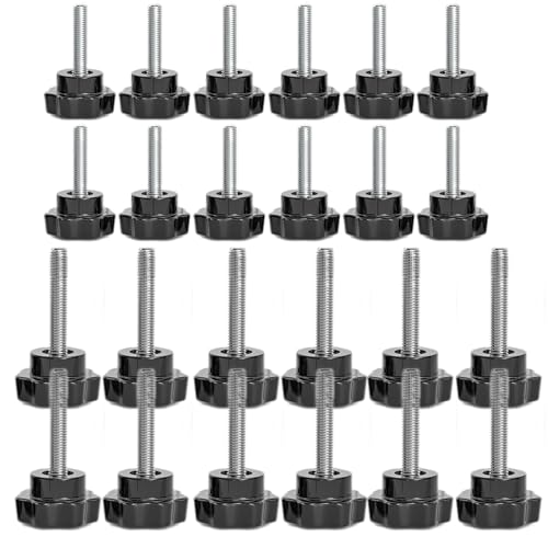 Counius 24 PCS Sternkopfschraube M8x40 M6x40 Sternkopfschraube,Sterngriffschraube Sternschraube Sternmutter Rändelschrauben for Mechanical Engineering Furniture Pack,Flügelschraube Sterngriffschraube von Counius
