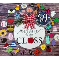 Klassenzimmer Tür Dekor | Wechselschild Willkommen Im Lehrer Zeichen Geschenk Für Einen von CountryCreations19