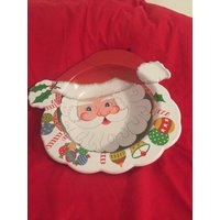 Jahrgang Kunststoff Santa Claus Partei Server Schale Von Ullman Co.-Usa-Chip-Schale-Sankt-Hut von CountryMileCottage