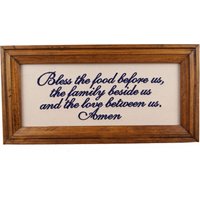 "Gestickte "Bless The Food" Gerahmte Kunst Rustikales Bauernhausdekor." von CountryTouchStore