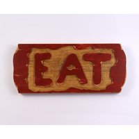 Rustikales Altholz Eat Schild Handbemaltes Bauernhaus Küchen Dekor von CountryTouchStore