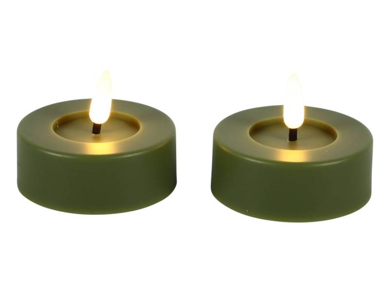 Countryfield LED-Kerze (Set, 2-tlg), Teelicht grün XL 6/18h Timer von Countryfield