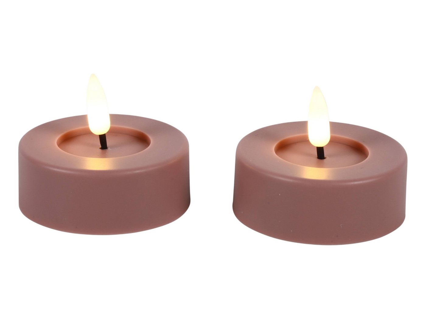 Countryfield LED-Kerze (Set, 2-tlg), Teelichter XL rosa mit 6/18h Timer von Countryfield