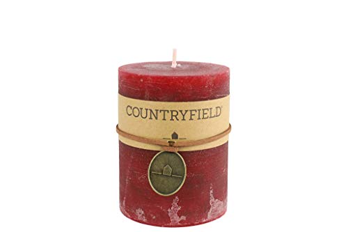 Countryfield Kerze Rote Zylindrische Pillar Kerze Ø7 cm | Hohe 14 cm, Unparfümiert, Dekoration, Ambiente von Countryfield