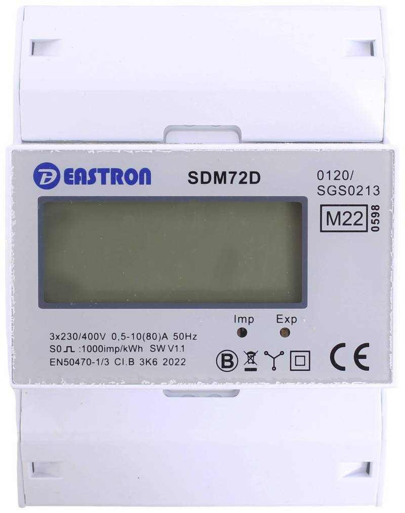 Counttec Sdm72 D Drehstromzähler Digital 80 A Mid Konform 1 St. Stromzähler Strom B-Ware von Counttec